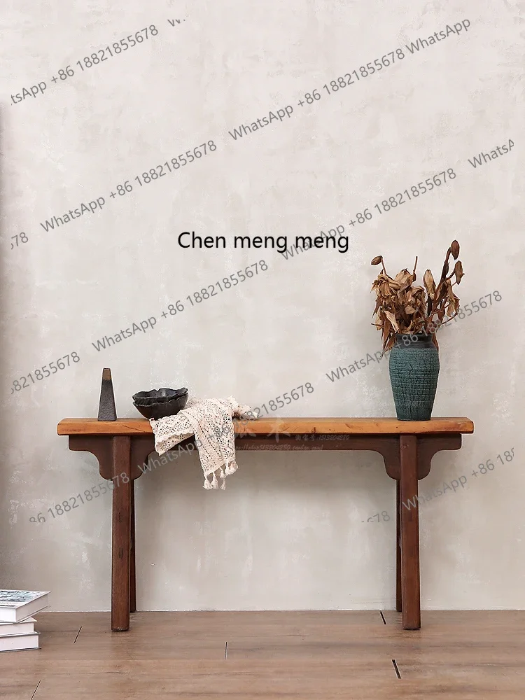 H Old wood strip case\ Chinese style wabi sandy wind solid wood medium and ancient style entrance table bench