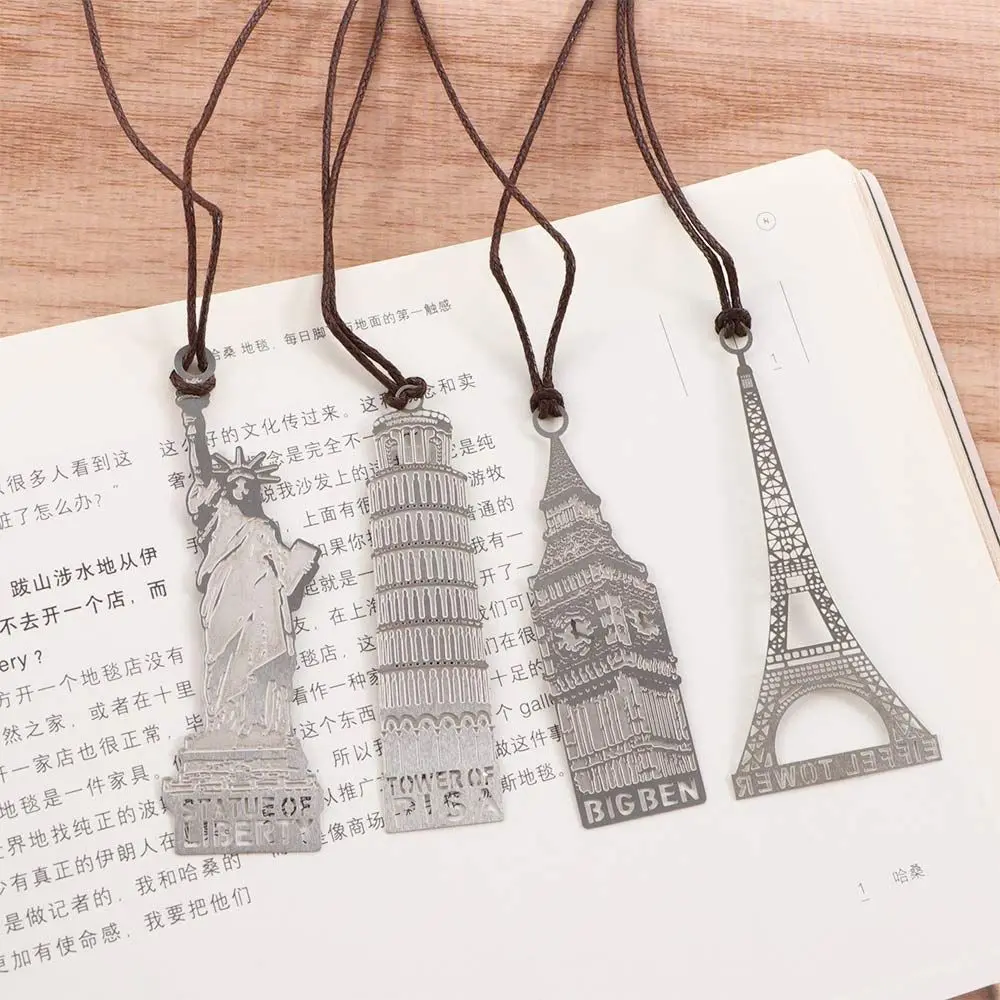 School Supply Building Book Mark Vintage Statue of Liberty Modeling Mark Page European Bookmark Eiffel Tower Big Ben Bookmark