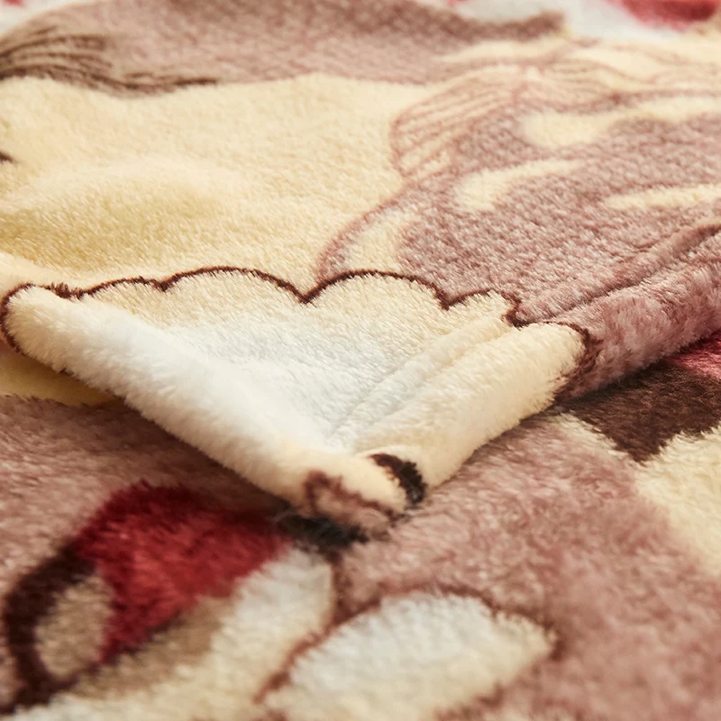 Elegant Flower Flannel Blanket Botanical Floral Printed Bed Blankets Super Soft Plush Throw Blanket for Home Sofa Couch Travel