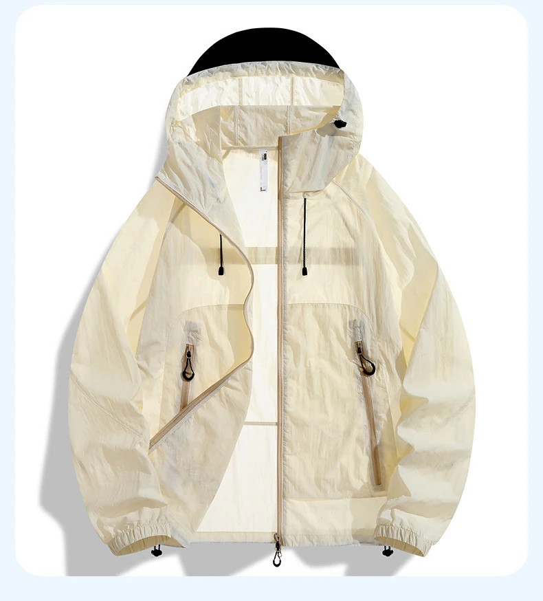 UPF100+ Sonnenschutzkleidung Nylon Schnelltrocknende Dünne Eisseide Hautjacke für Männer und Frauen Outdoor Anti-UV Sonnenschutz Kapuzenjacken – Detail 9