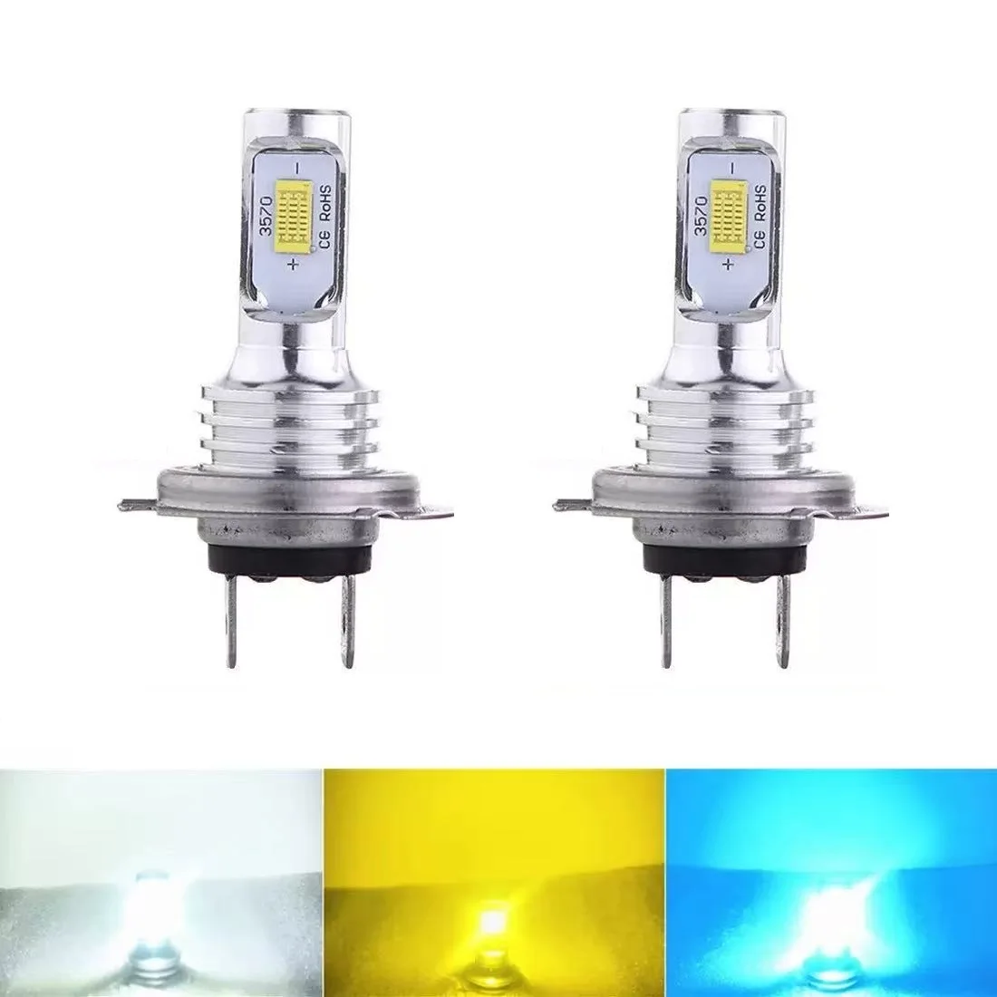 2PCS H7 LED Headlight KIT Combo Bulbs High Low Beam Super Bright White 6000K