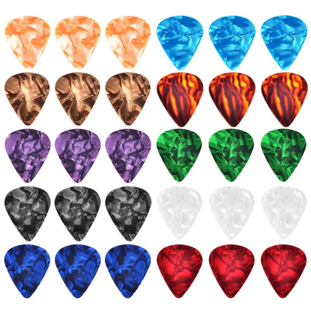 Set of 8 Acoustic Picks Plectrum Celluloid Electric Guitar Pick and 2pcs Thumb picks Accessories