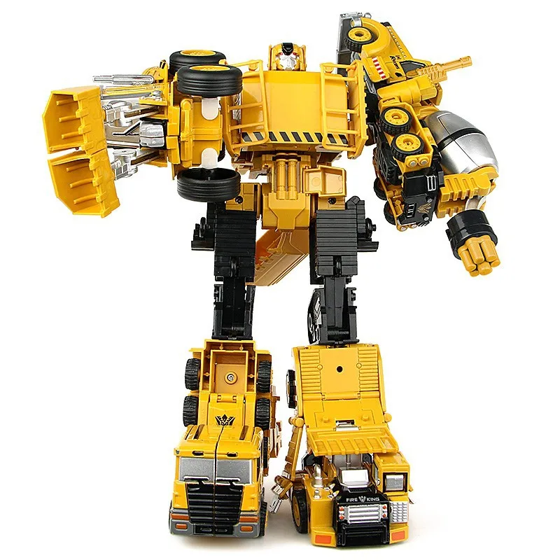 Transforming Robot Toy Magnetically Assembles into Realistic Large Robot Figure 5 Construction Trucks for Boys Ages 3 and Up