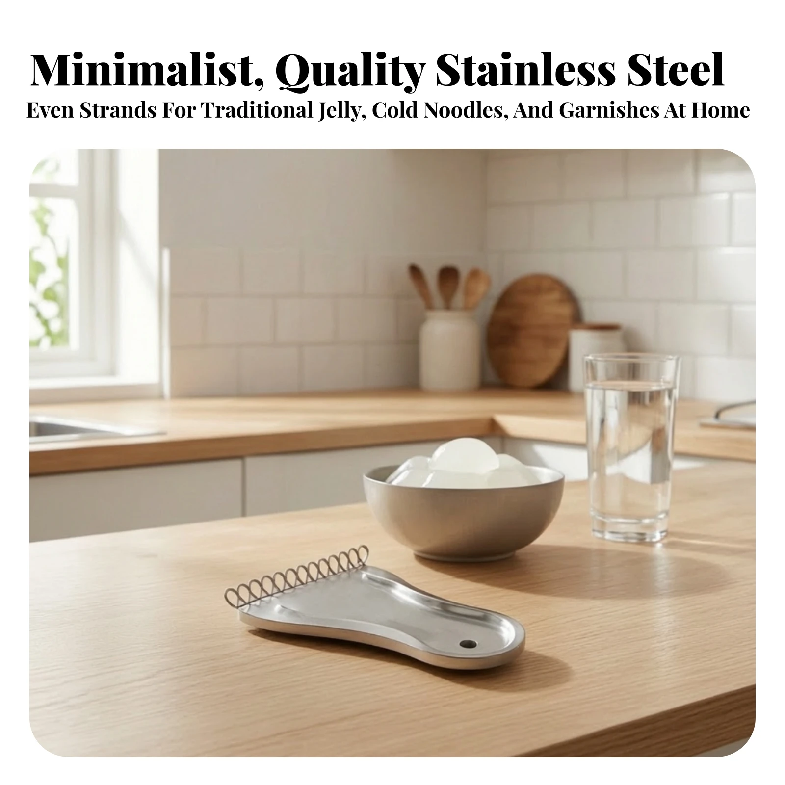 Metal Jelly Scraper with Hanging Hole Stainless Steel Looped Teeth Tool for Home Dessert Making