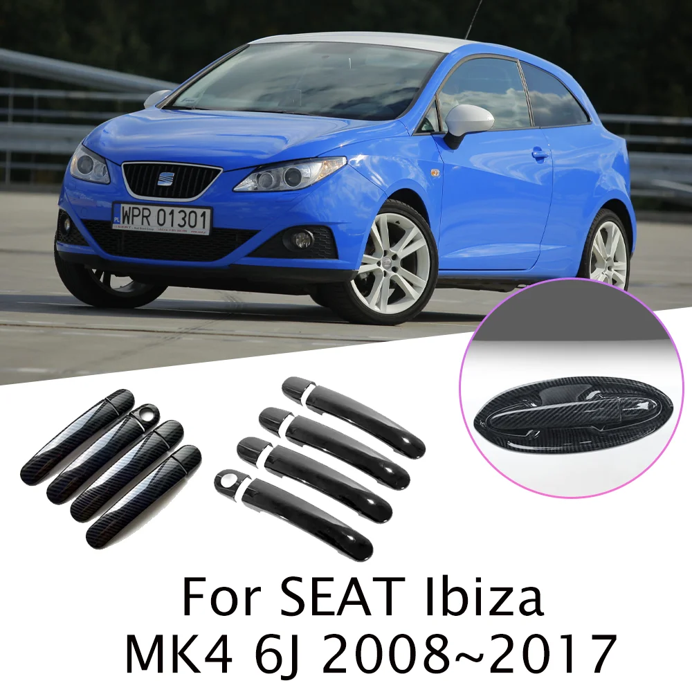 

For SEAT Ibiza MK4 6J 2008~2017 2009 2010 2011 Car Exterior Door Handle Cover Door Bowl Protect Stickers Decorative Accessories