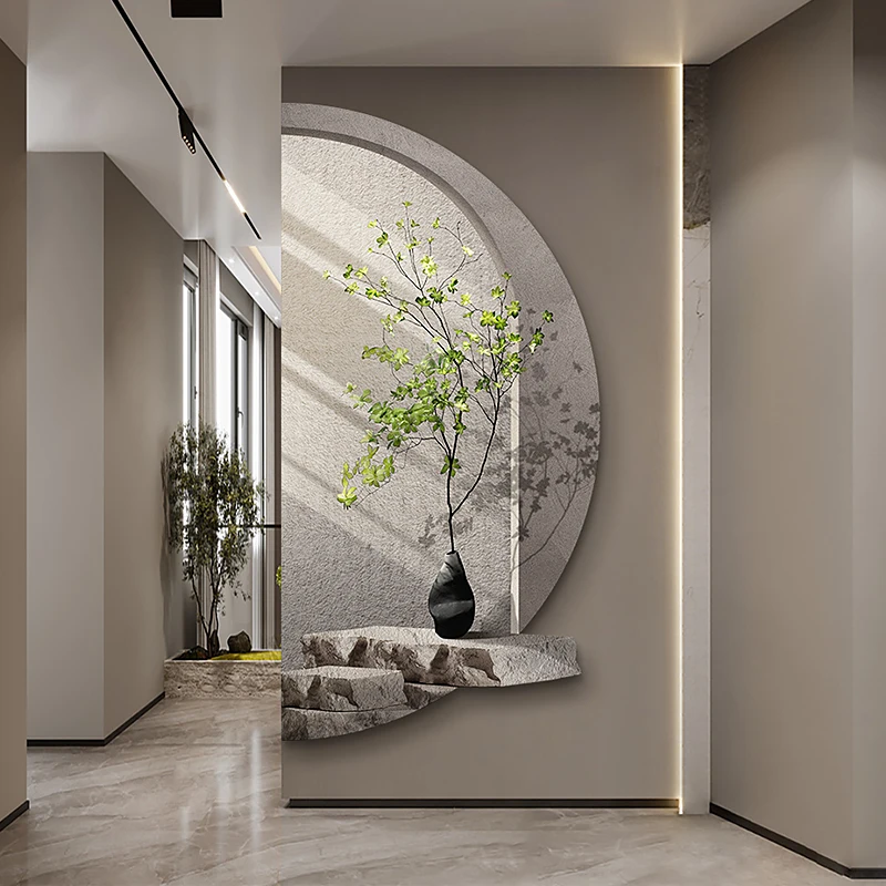 

Wabi Sansan Wind Entrance Decorative Painting Minimalist High Sense Corridor Hanging Painting Plants Light and Shadow Extension