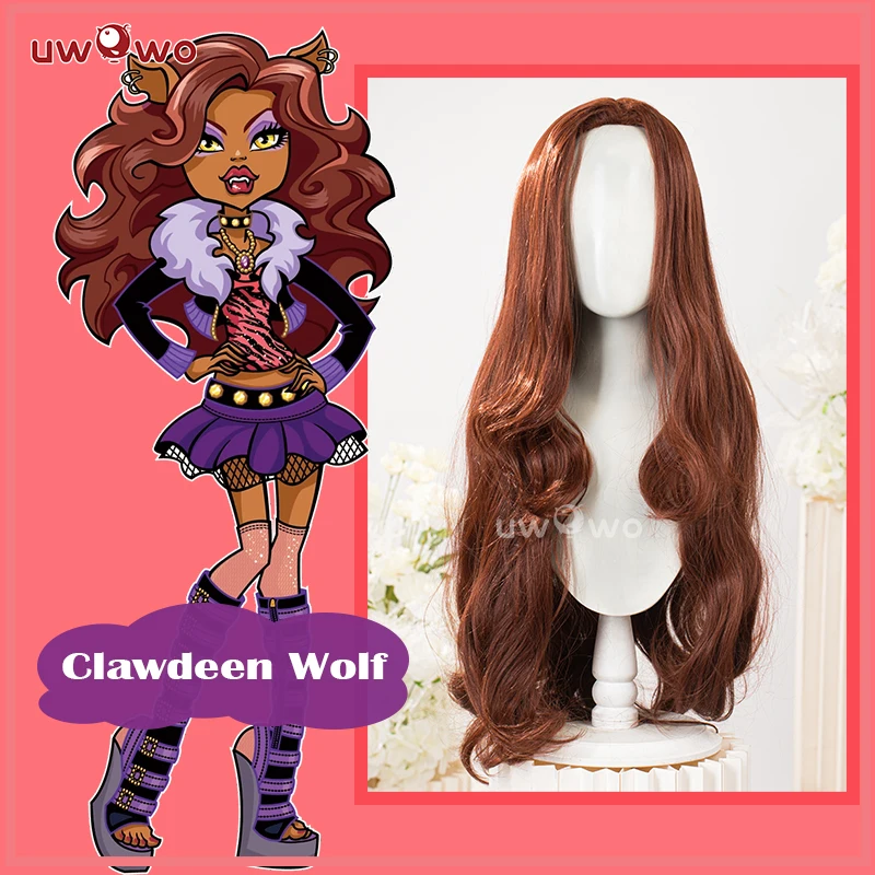 

UWOWO Monster High Cosplay Clawdeen Wolff Cosplay Wig Brown 80CM Long Hair Heat Resistant Halloween Cosplay Outfit Wigs