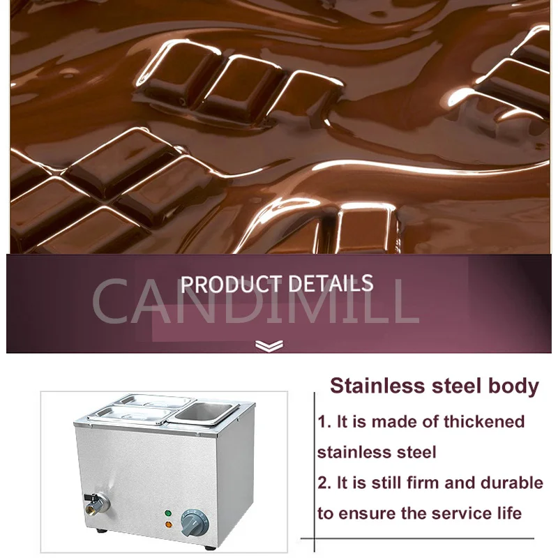 電気デジタルチョコレートメルティングマシン,断熱,加熱,メルター,3つの格子,110v,220v