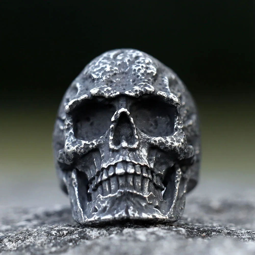 2022 NEW Men\'s 316L stainless-steel rings Retro skull  Ring For Men Heavy Punk Calvarium hip hop Jewelry Gifts Dropshipping