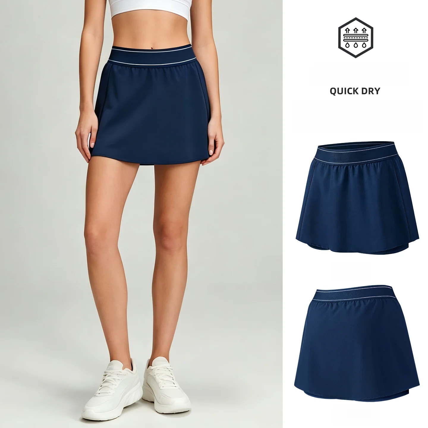 Women's Summer Sport Shorts Skirt Pants Anti-Light Speed Dry Yoga A-Line Mini Skirt Running Fitness Tennis Skirt
