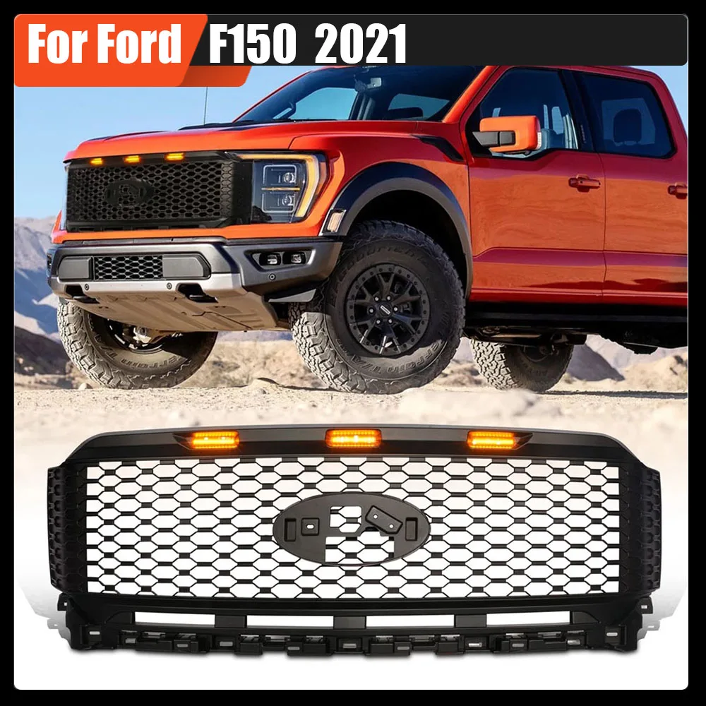 

4x4 Car ABS Grill Mesh Raptor Grills Pickup Racing Grille Front Grill Bumper Grilles Cover Truck Parts For Ford F150 2021