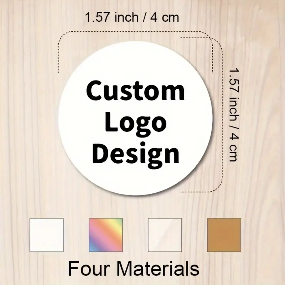 45–50 Stück personalisierte Aufkleber – 4 einzigartige Materialien (weißes PVC, klar, holografisch, Kraft) – entwerfen Sie Ihr eigenes! – Detail 4