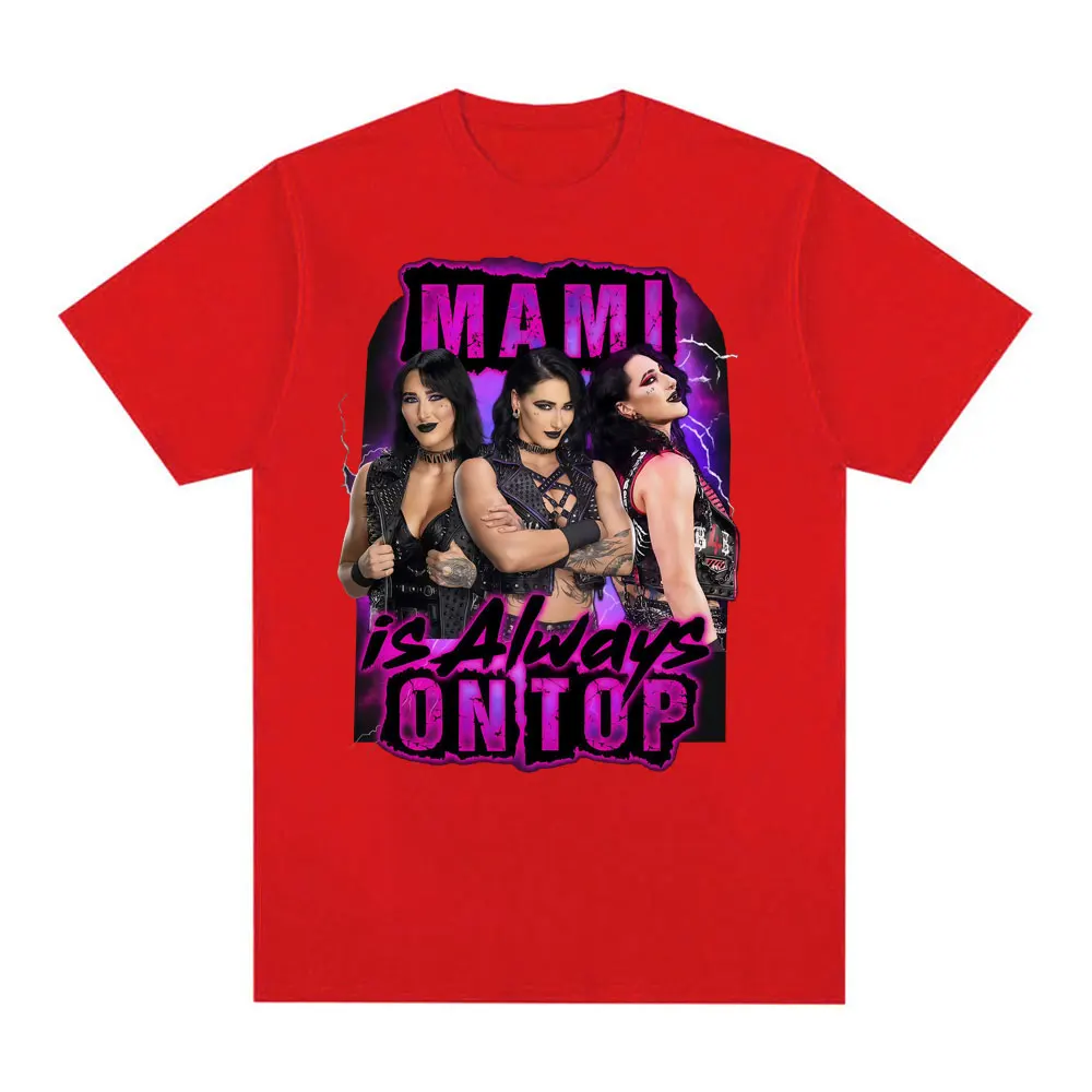 Camiseta Grafica Rhea Ripley mami luchadora femenina ريترو camiseta de manga corta de moda #2