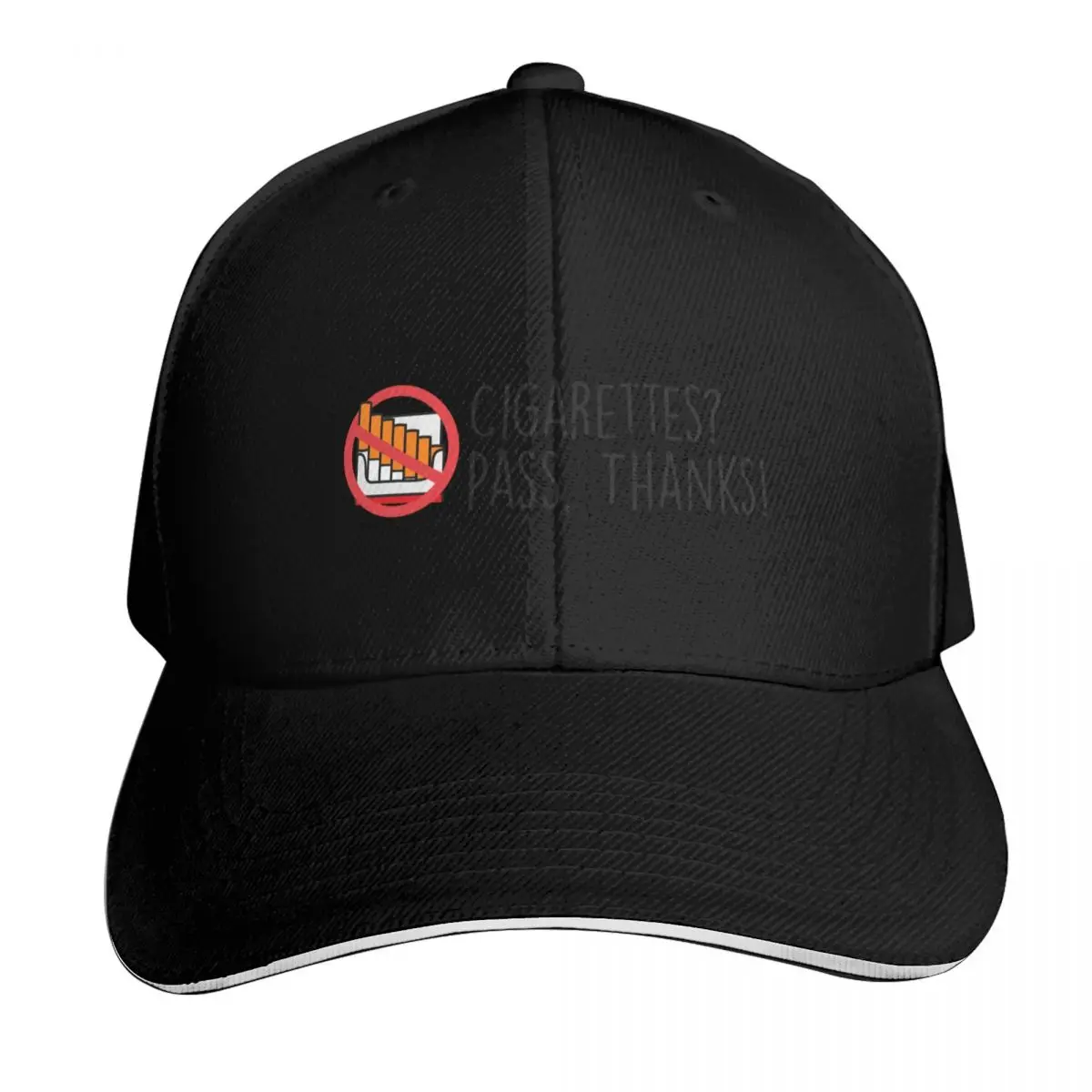 Funny Cigarettes Saying Baseball Cap Contrast Two Tone Brim Snapback Flat Bill Strapback Dad Hat