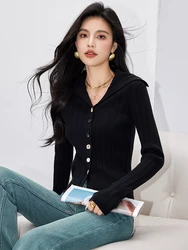 Korean Chic Knit Sweaters Women Solid Color Slim Fit Soft Sweater Fashion Simple Bottoming Tops Autumn Winter New