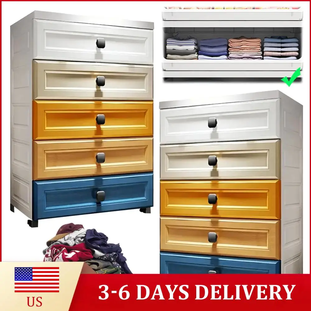 Drawers Chests with Wheels Storage Organizer Drawers Storage Cabinet Night Stand for Bedroom Hallway Living Room Kids Room