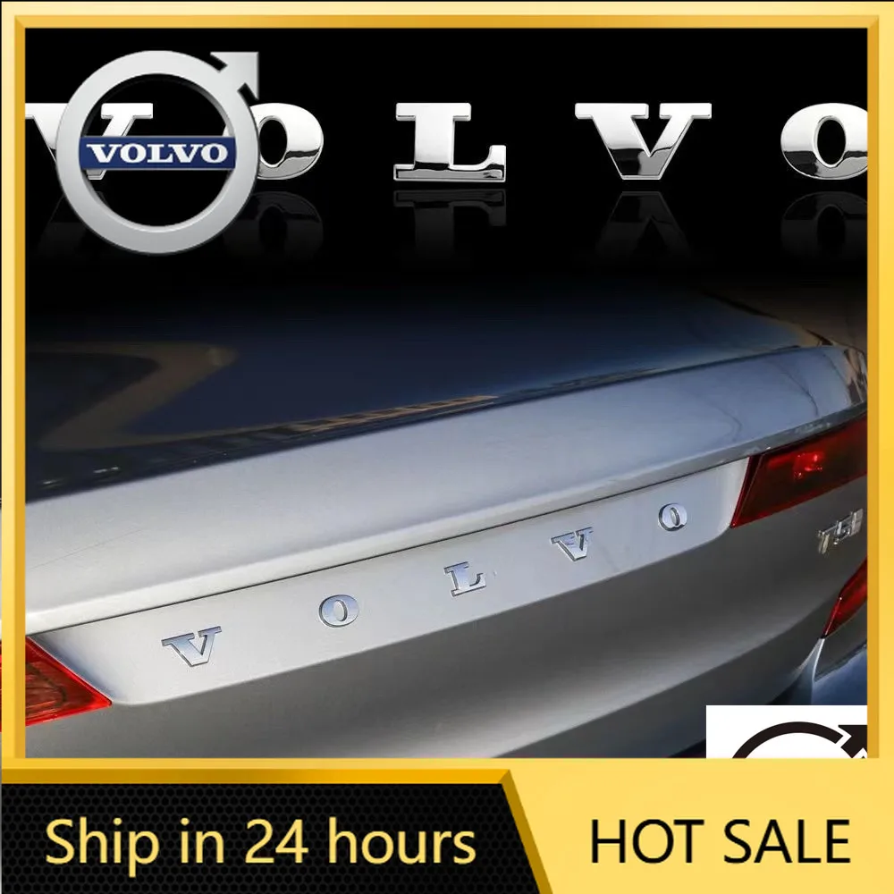 

Чехлы на руль Подходит для VOLVO V60 S90 S8L XC60 XC90 автомобильная наклейка Volvo буква 3D значок ABS наклейка хвостовой логотип декоративный автомобиль