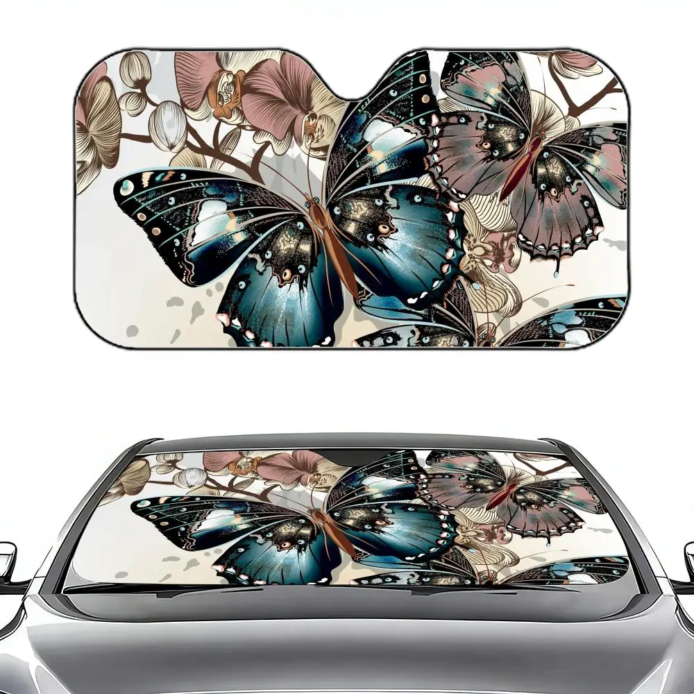 

Color Butterfly Sun Visor Retractable Car Sun Visor Car Windshield Sun Shade UV Protector Window Cover