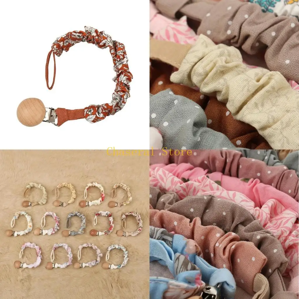 

E7CE Boho Pacifier Clip Holder Teething Linen for Baby Girls Shower Gift for Boy Girl
