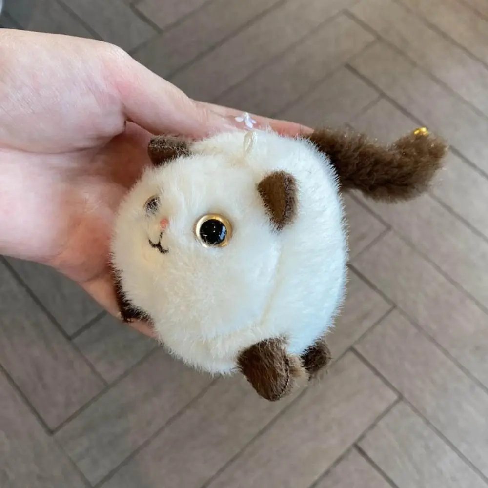 Portachiavi con coda di gatto con occhi 3D che scrive la coda rotante in peluche con ciondolo gatto nero Portachiavi in peluche con gatto carino Kawaii