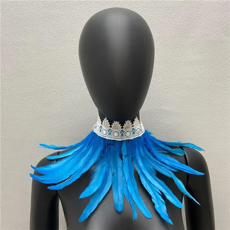 Halloween weißen Schal y2k Pelz Schal Kleid Cape Neck Schals Frau Cosplay Snood Kinder Schals Gothic Style Hochzeits feier Schal – Detail 3