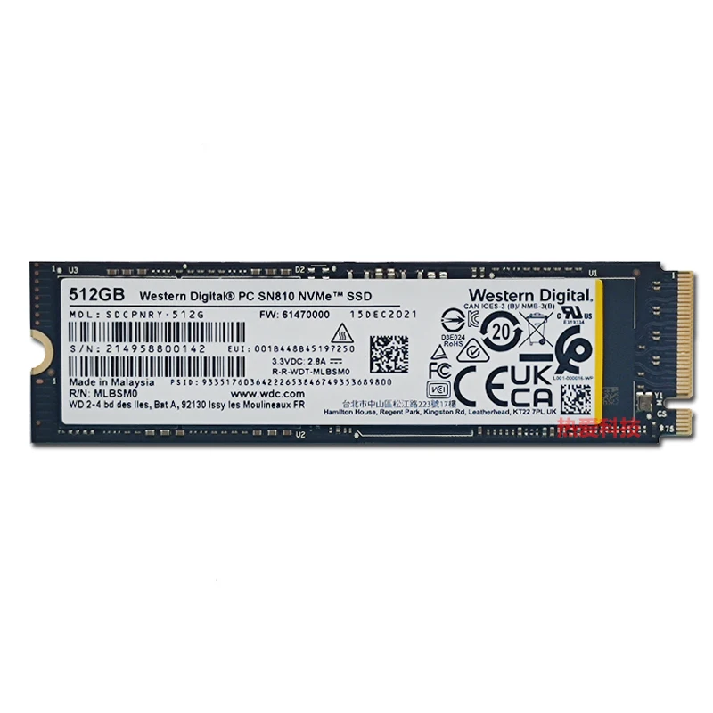 SN810 512G 2TB 1T 256G M.2 PCI-E 4.0 NVME m2 محرك الحالة الصلبة الأصلي للكمبيوتر والكمبيوتر المحمول و SSD متوافق مع PS5