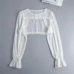 White Long Sleeved Fake Collar Small Cape for Womens Shirt Detachable Collar Detachable Half Shirt Blouse Style False Collar