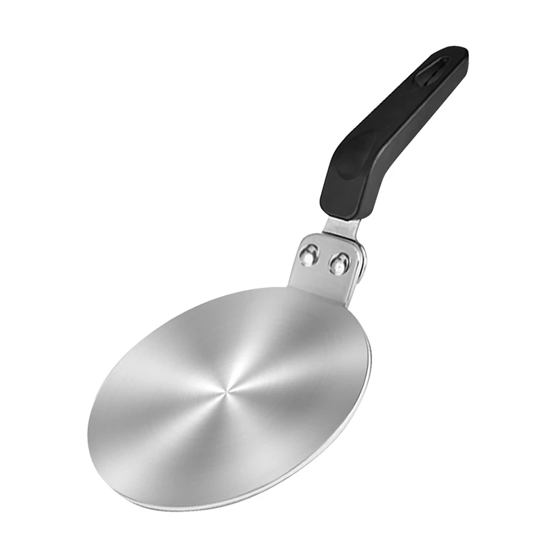 Piastra convertitore piano cottura a induzione, piastra convertitore a induzione in acciaio inossidabile con manico isolato per pentole in vetro e Moka