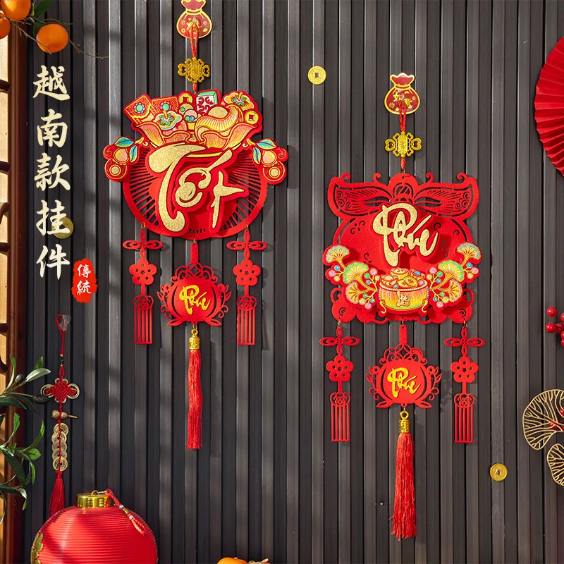 

Vietnamese Spring Festival Tassels Window Door Hanging Ornament Vietnam Wall Pendant 2026 New Year Decor