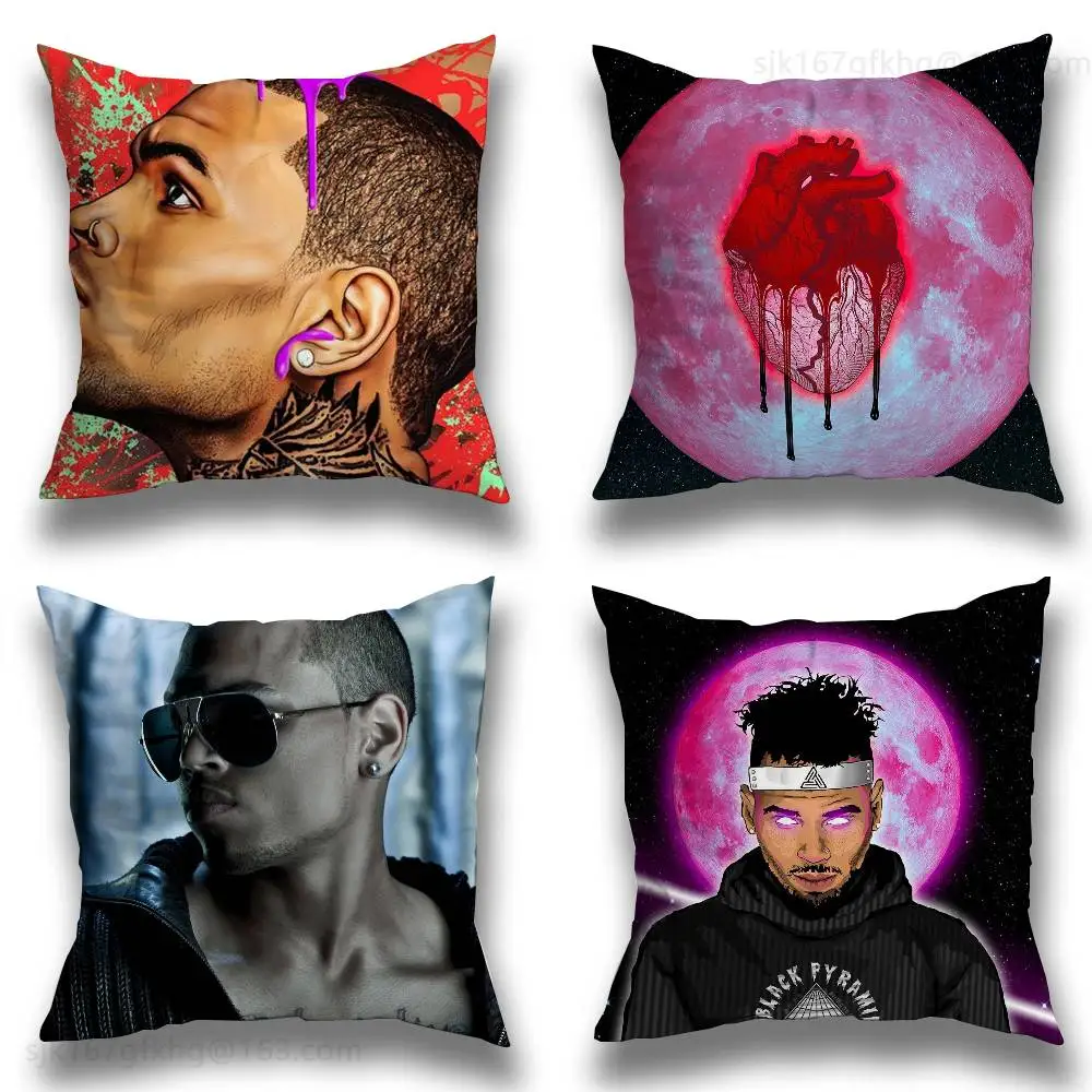 

C-Chris B-Brown Rapper Pillow Case Sofa Living Room Bedroom Headboard Backrest Cushion Square Cushion Nap Time