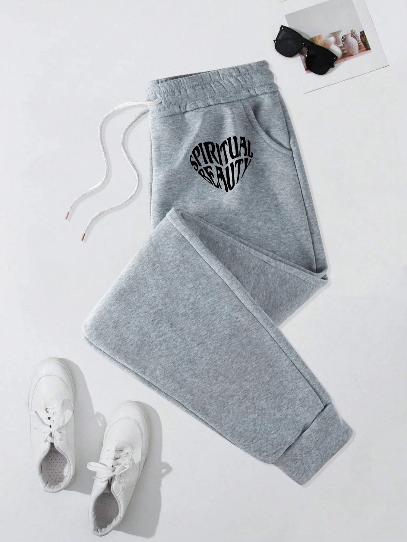 

Spiritual Beauty Heart Shape Print Men Warm Basics Sweatpant Street Fleece Pant Autumn Soft Jogging Pants Sport Casual Trouser