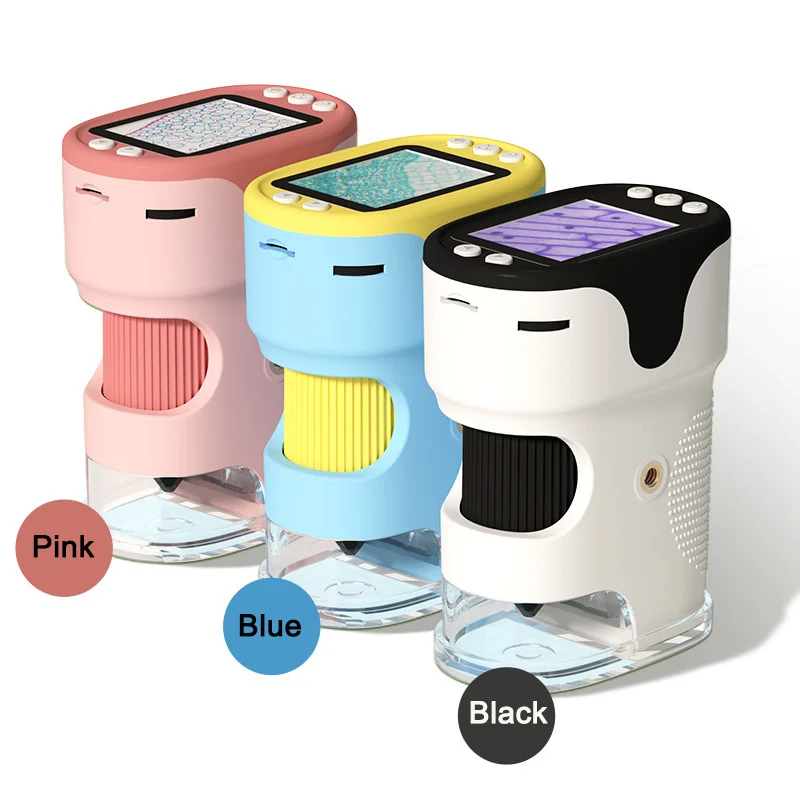 Nouveau microscope portable pour enfants F2, microscope portatif pour étudiants capable de visualiser les bactéries, photographie, enregistrement vidéo