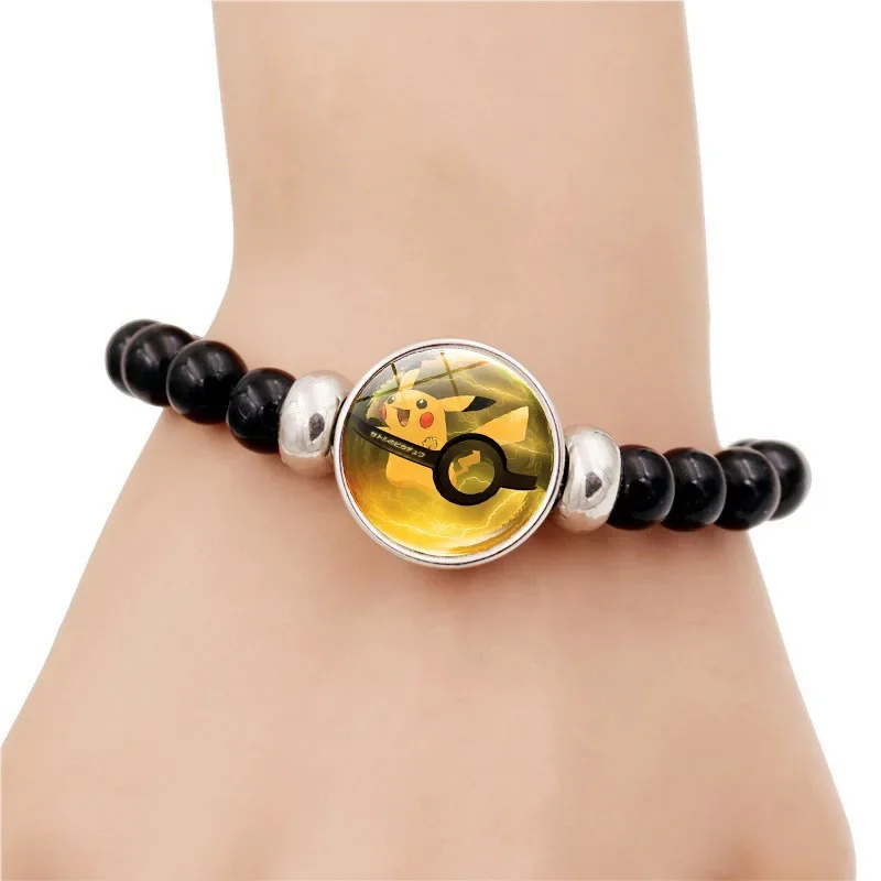 

Pokemon Pikachu Bracelet Couple Creative Beaded Bracelet Pokémon PokeBall Fashion Jewelry Cartoon Anime Figures Kids Toys Gifts