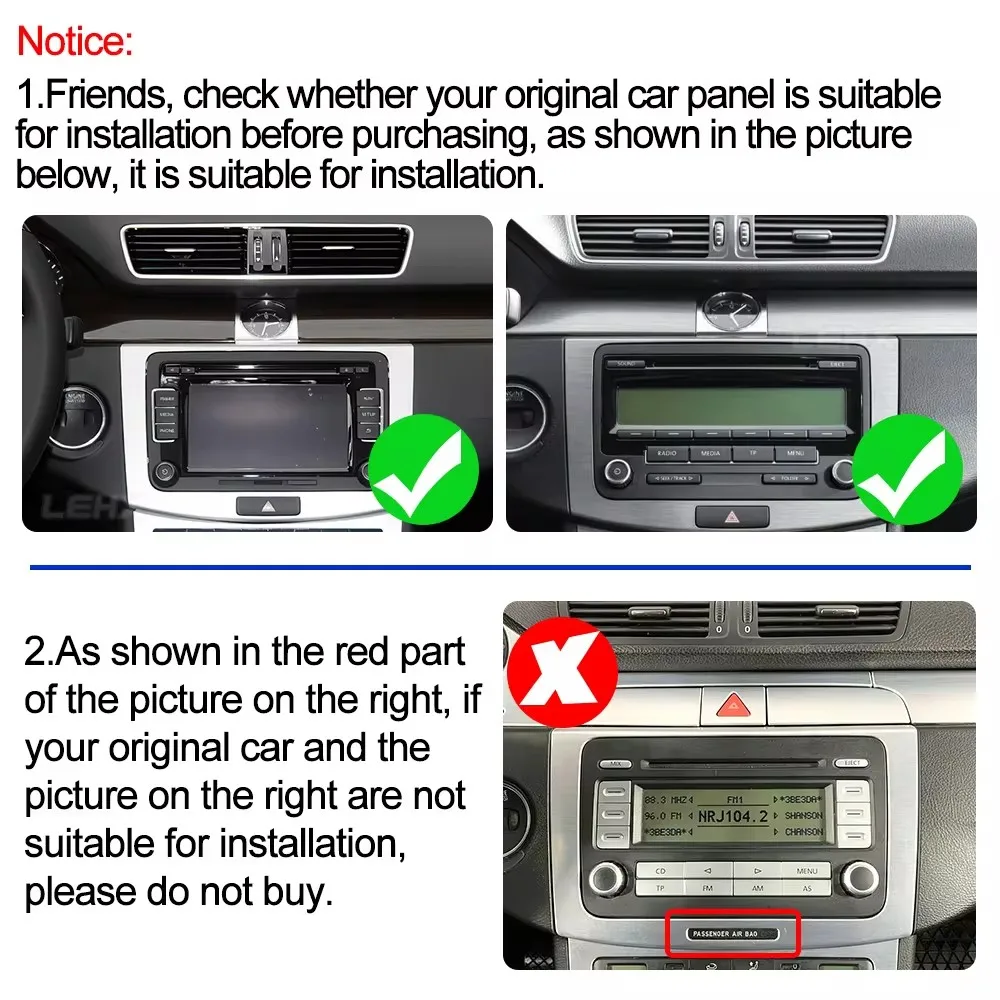 JIUYIN V1pro AI Voice 2 din Android Auto Radio for VW Passat B6 B7 CC 2010-2015 Carplay Car Multimedia GPS 2din autoradio