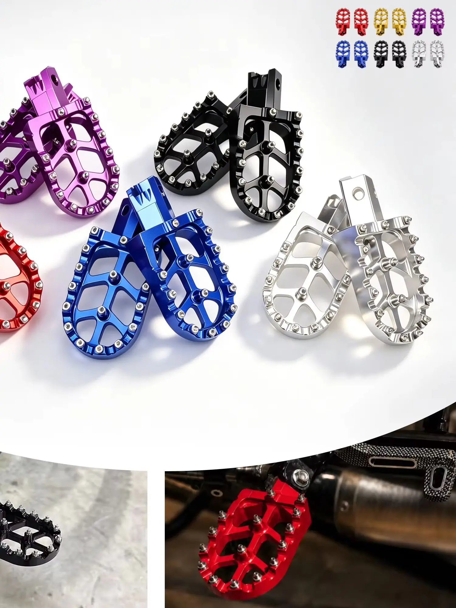 AliExpress PowerMotor For HONDA Motorcycle Front Footrest Footpeg Foot Pegs CNC Aluminum Anti-Slip Spike Footpegs Dirt Bike Motocross Accessories ﻿