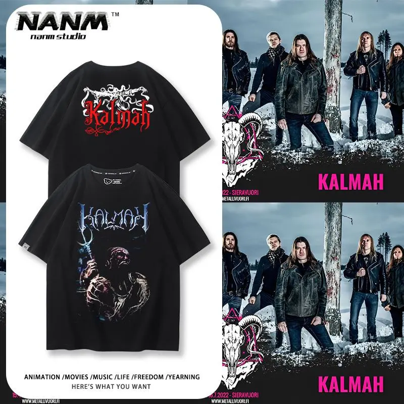 KALMAH ملك المستنقع تي شيرت الرجال والنساء الصيف الفنلندية ميلودي الموت المعادن روك خمر نصف كم القطن الخالص