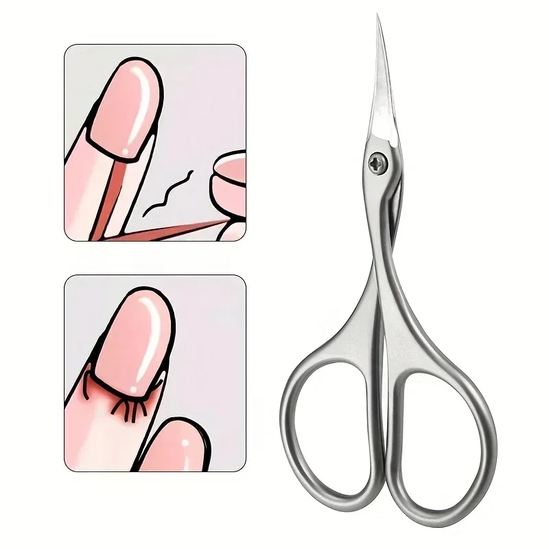 ‌ Cortador de unhas de aço inoxidável tesoura de cutícula ponta de precisão afiada ferramenta de manicure à prova de ferrugem ‌
