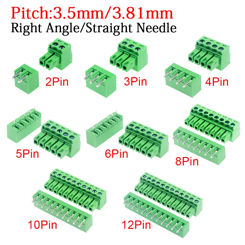 10/5 par Rozstaw 3,5 mm 3,81 mm Złącze listwy zaciskowej 2EDG 2-12 Pin Pcb Złącze śrubowe Listwa zaciskowa 2EDG Gniazdo PCB Śruba