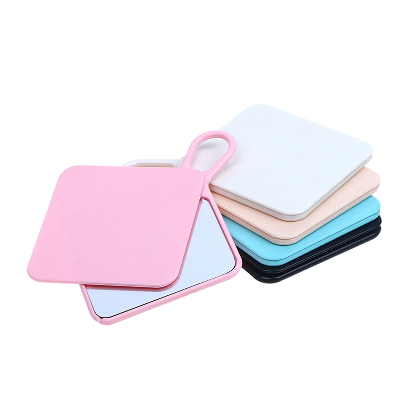 Portable Compact Mirror Mini Ultra-thin Unbreakable Makeup Tool Rotating PU Cosmetic Mirror Travel