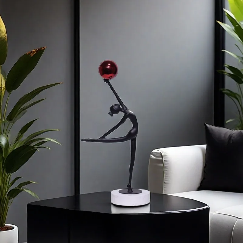 

European light luxury abstract dancing girl figure art sculpture ornament home decoration