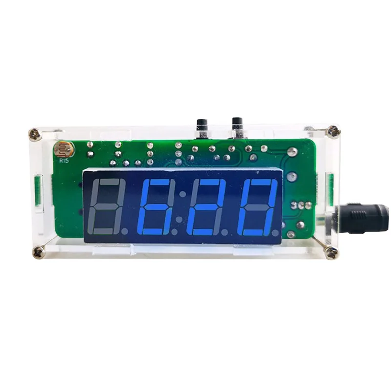 AMEXIAOXU  4-Digit Digital DIY Clock Kits With Acrylic Shell, DIY Alarm Clock Soldering Practice Kit For Learning Electronics