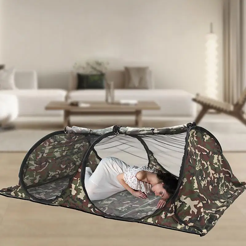 Camp Pop Up Tent Mesh Screen Tent Pop Up Single Person Camping Beach Resting Sleeping Equipment Easy Setup Tent Waterproof For