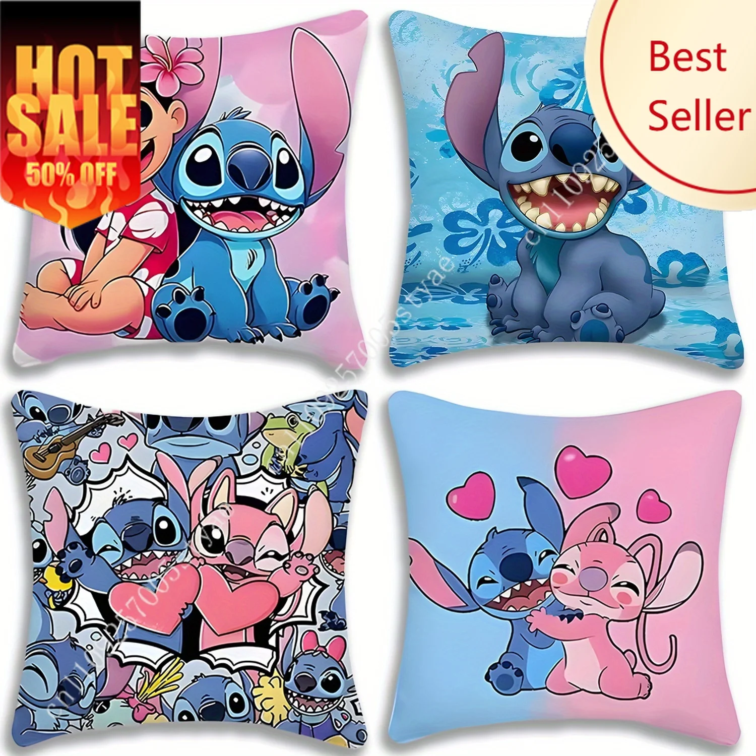

Stitch Lilo Pillowcase Disney Cartoon Pillow Case Soft Sofa Bed Decoration Child Holiday Party Boy Girl Gift Custom Pillow Cover
