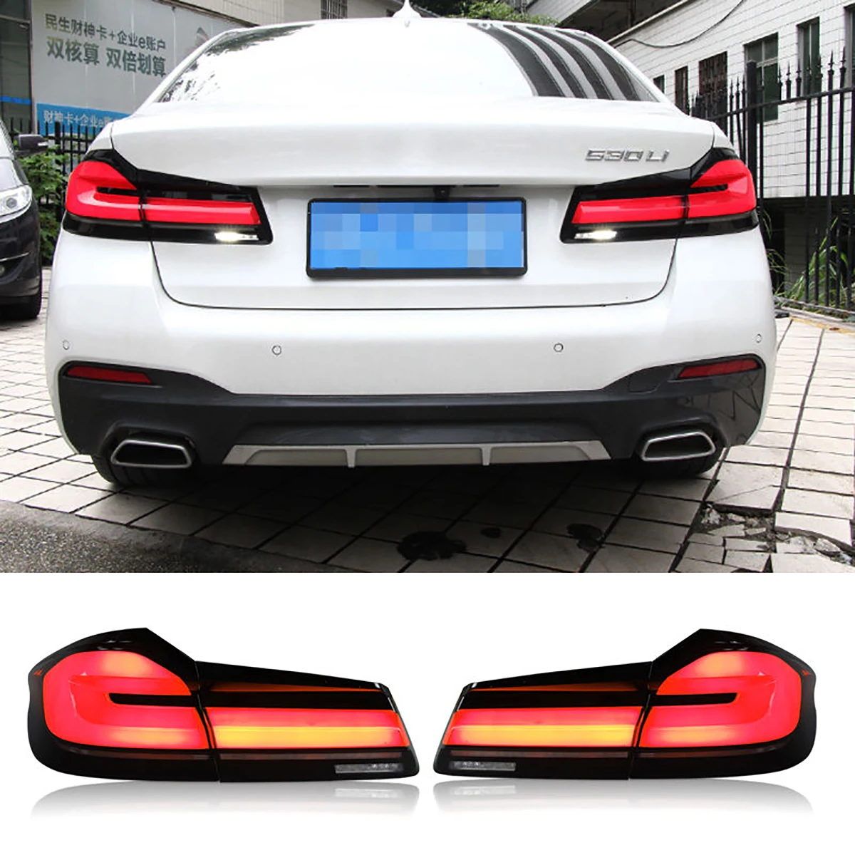 Automotive Parts LED Taillights For BMW 5 Series G30 F90 G38 Old Upgrade 2021+ LCI Rear Lamps Assembly