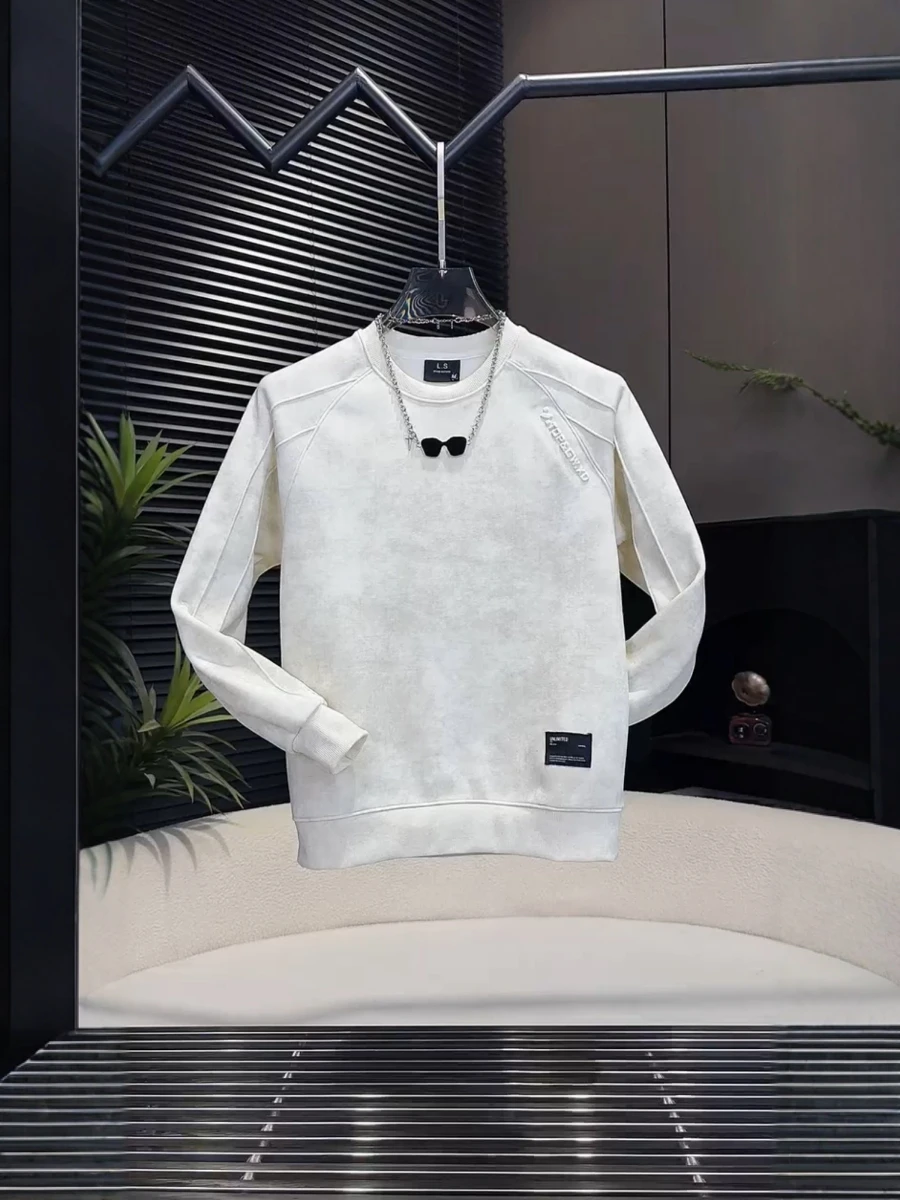 

Faionable Tie Dye Hoodie Sweatirt Casual Sle Steel Stamp Lettering Comfortable Long Sve round Ne Men's Autumn Wint...