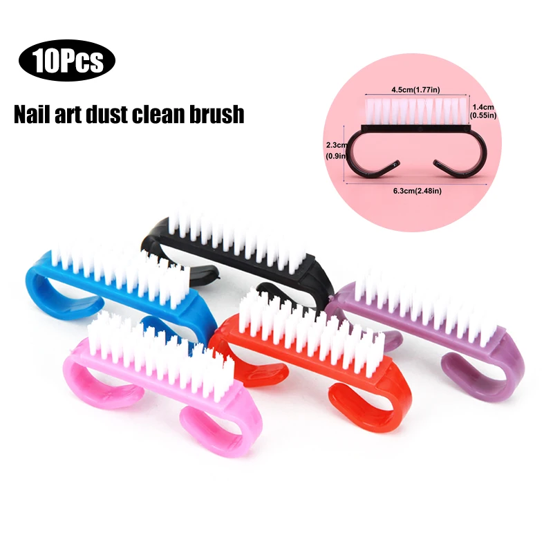 Top Cleaning Nail Brush Nail Art Plastic Soft Remove Dust Finger Care UV Gel Manicure Pedicure Tool Makeup Brushes Scrubbing