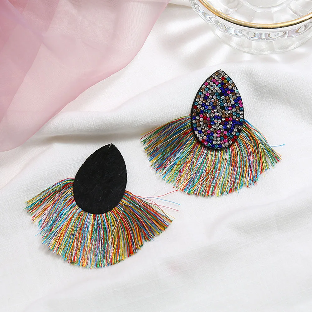 

4 Pairs Color Scalloped Fringe Earrings Stylish Tassels Tassels Earrings Eardrops Durable Material Birthday Gift