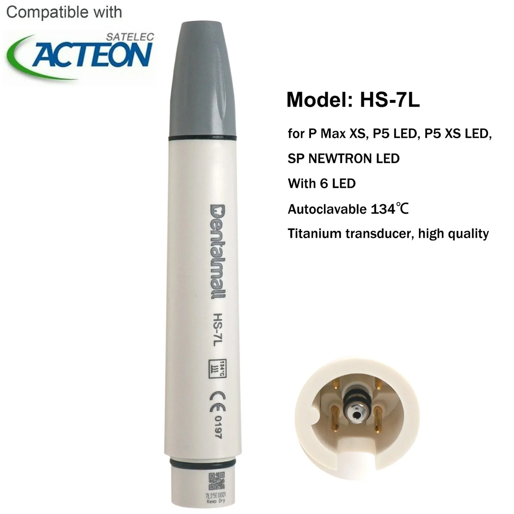 

Dental Ultrasonic Scaler LED Handpiece HS-7L fit compatible Satelec ACTEON Newtron