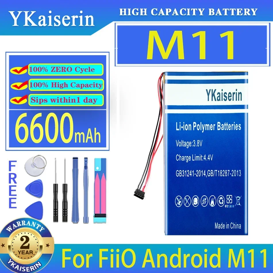

YKaiserin аккумулятор 6600 мАч для Fiio M11 Pro плеер для Android m11 HIFI музыкальный MP3-плеер цифровые батареи