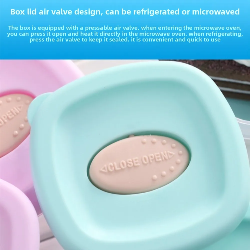 

4pcs/set 4 oz Capacity Food Storage Containers with Ventilation Valve with Leak Proof Sealing Lid Snack Containers Reusable